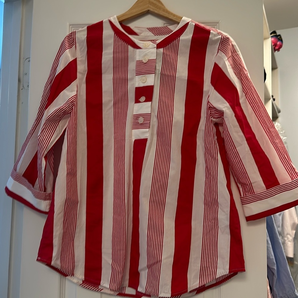 Jcrew popover cotton blouse nwt